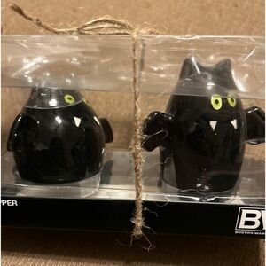 Home goods Boston Warehouse black Bats Halloween Salt & Pepper Shakers Set